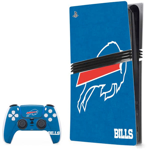 NFL Buffalo Bills Distressed PS5 Pro Bundle Skin
