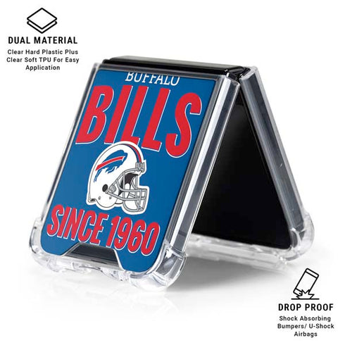 NFL Buffalo Bills Helmet Galaxy Z Flip6 Clear Case