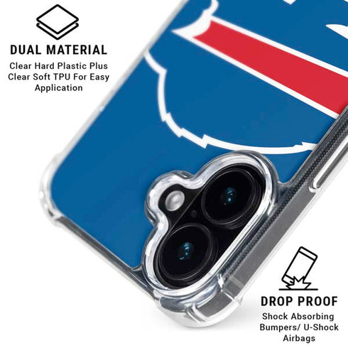 NFL Buffalo Bills Large Logo iPhone 16 Plus Clear Case