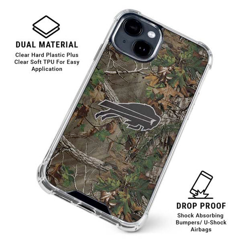 NFL Buffalo Bills Realtree Xtra Green Camo iPhone 15 Clear Case