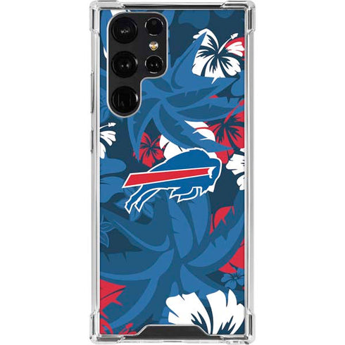 NFL Buffalo Bills Tropical Print Galaxy S23 Ultra Clear Case