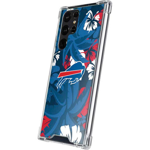 NFL Buffalo Bills Tropical Print Galaxy S23 Ultra Clear Case