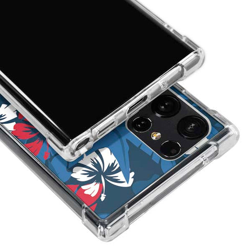NFL Buffalo Bills Tropical Print Galaxy S23 Ultra Clear Case