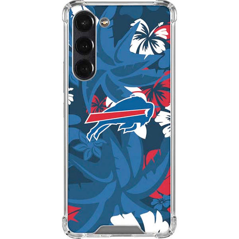 NFL Buffalo Bills Tropical Print Galaxy S24 FE Clear Case
