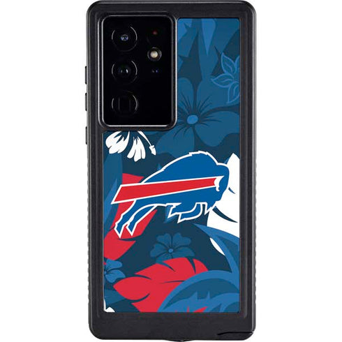 NFL Buffalo Bills Tropical Print Galaxy S24 Ultra Waterproof Case