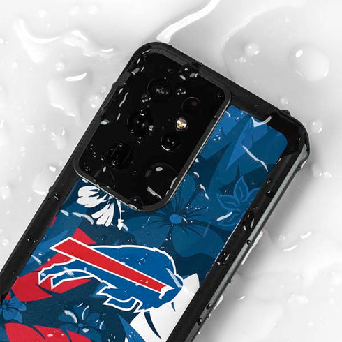 NFL Buffalo Bills Tropical Print Galaxy S24 Ultra Waterproof Case