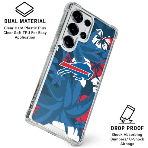 NFL Buffalo Bills Tropical Print Galaxy S26 Ultra Clear Case