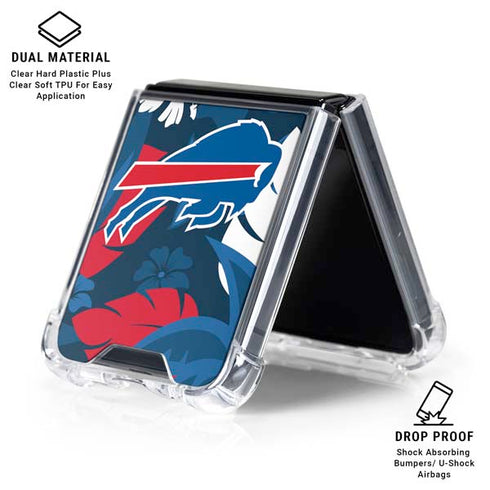 NFL Buffalo Bills Tropical Print Galaxy Z Flip6 Clear Case
