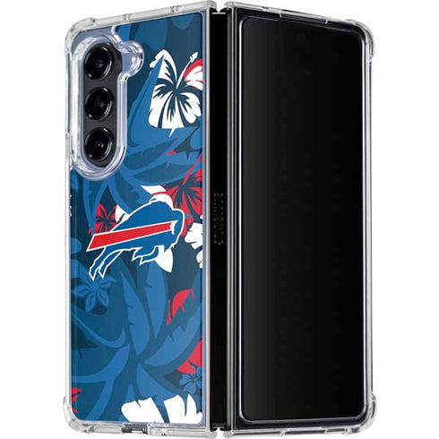 NFL Buffalo Bills Tropical Print Galaxy Z Fold5 5G Clear Case