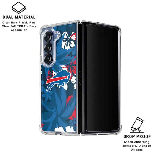 NFL Buffalo Bills Tropical Print Galaxy Z Fold6 Clear Case