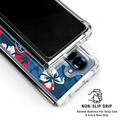 NFL Buffalo Bills Tropical Print Galaxy Z Fold6 Clear Case