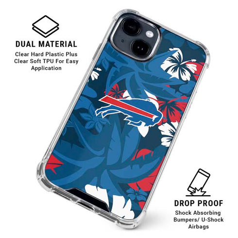 NFL Buffalo Bills Tropical Print iPhone 15 Clear Case