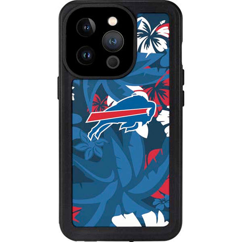 NFL Buffalo Bills Tropical Print iPhone 15 Pro Waterproof Case