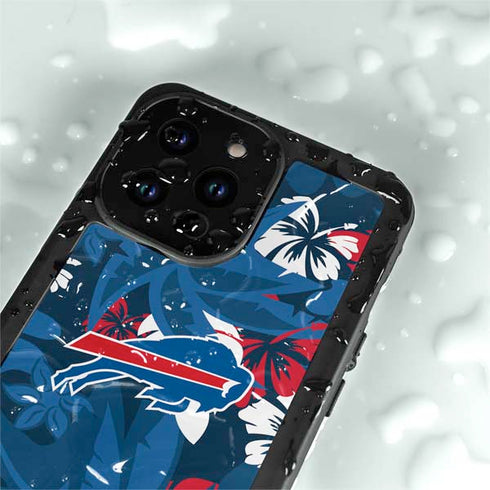 NFL Buffalo Bills Tropical Print iPhone 15 Pro Waterproof Case