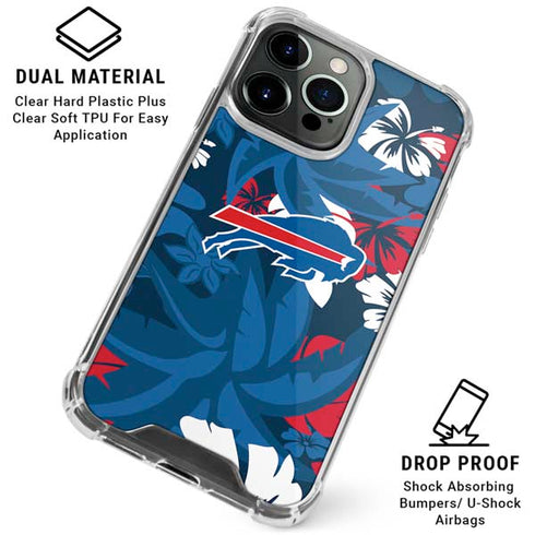 NFL Buffalo Bills Tropical Print iPhone 16 Pro Clear Case