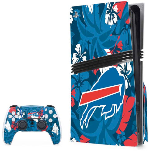 NFL Buffalo Bills Tropical Print PS5 Pro Disk Bundle Skin