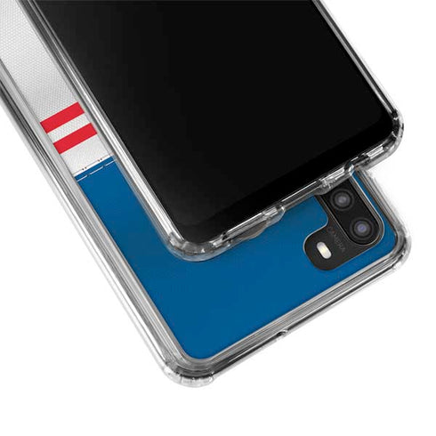 NFL Buffalo Bills White Striped Galaxy A21 Clear Case
