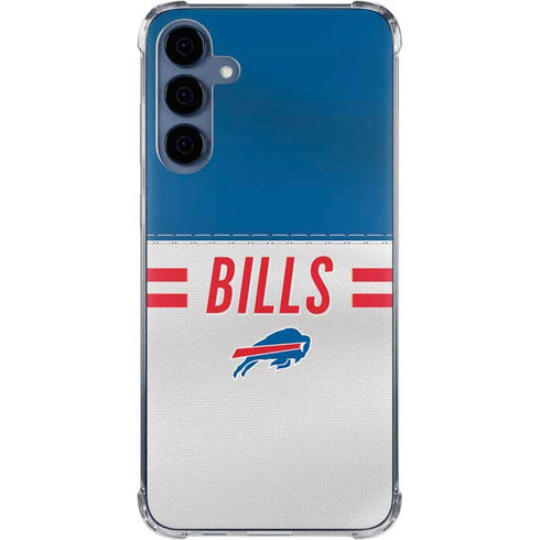 NFL Buffalo Bills White Striped Galaxy A35 5G Clear Case