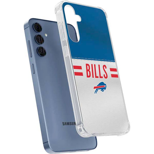 NFL Buffalo Bills White Striped Galaxy A55 5G Clear Case