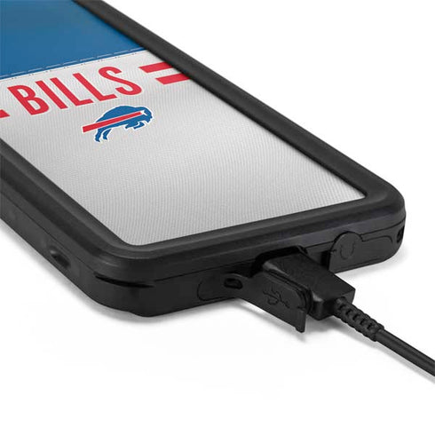 NFL Buffalo Bills White Striped Galaxy S20 Plus Waterproof Case