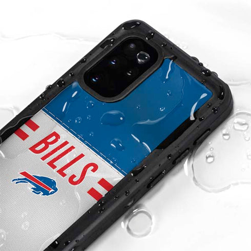 NFL Buffalo Bills White Striped Galaxy S20 Plus Waterproof Case