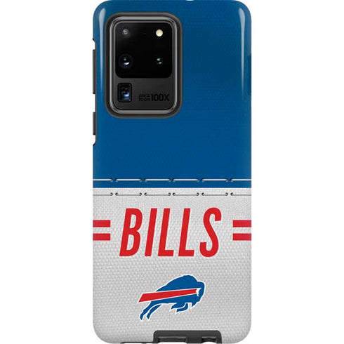 NFL Buffalo Bills White Striped Galaxy S20 Ultra 5G Pro Case
