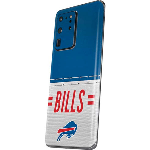 NFL Buffalo Bills White Striped Galaxy S20 Ultra 5G Skin