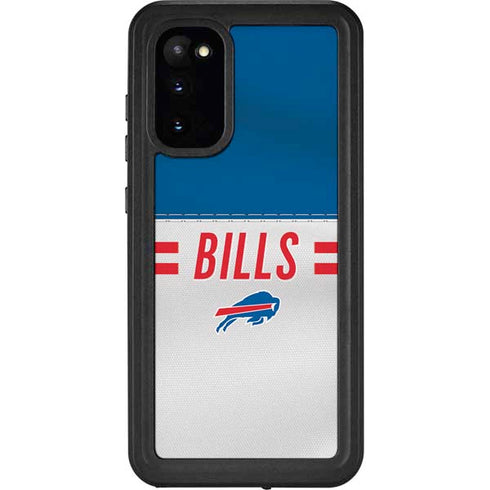 NFL Buffalo Bills White Striped Galaxy S20 Waterproof Case