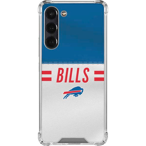 NFL Buffalo Bills White Striped Galaxy S24 FE Clear Case