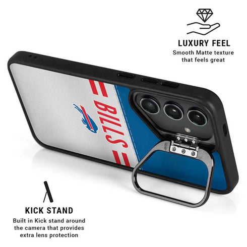 NFL Buffalo Bills White Striped Galaxy S24 FE Kickstand Case