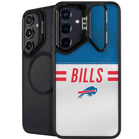 NFL Buffalo Bills White Striped Galaxy S25 Kickstand Case