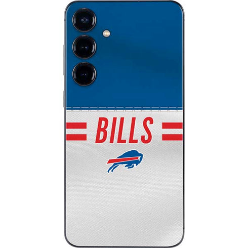 NFL Buffalo Bills White Striped Galaxy S25 Plus Skin