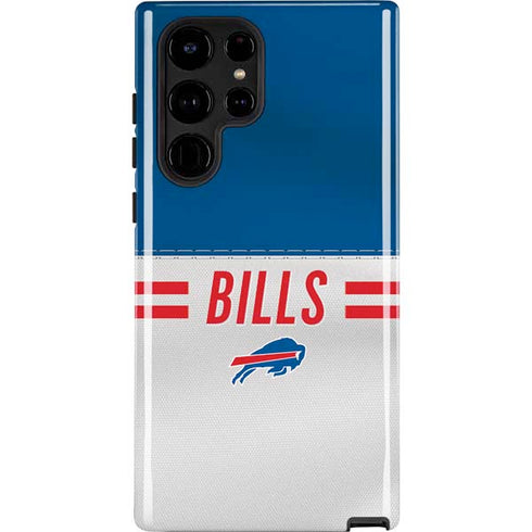 NFL Buffalo Bills White Striped Galaxy S25 Ultra Impact Case
