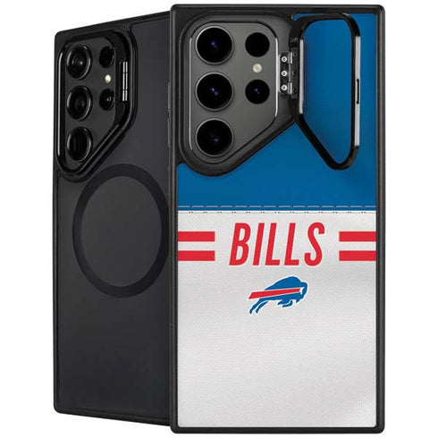 NFL Buffalo Bills White Striped Galaxy S25 Ultra Kickstand Case