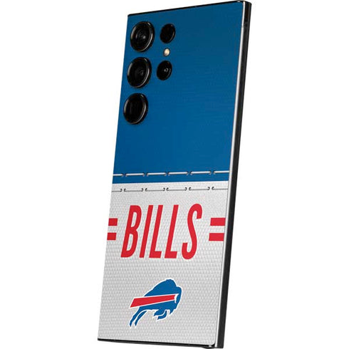 NFL Buffalo Bills White Striped Galaxy S25 Ultra Skin