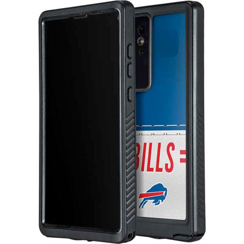 NFL Buffalo Bills White Striped Galaxy S24 Ultra Waterproof Case