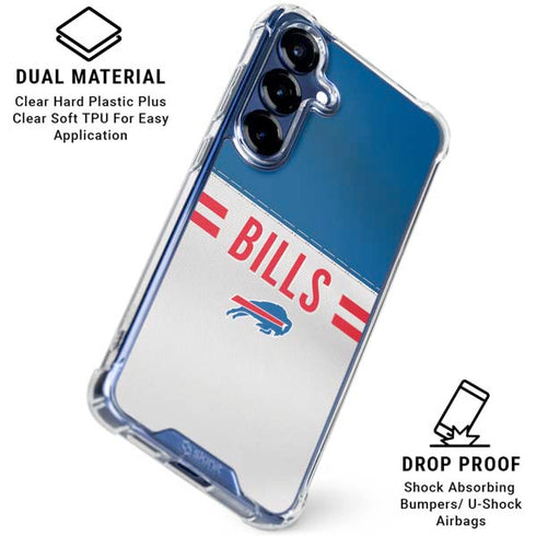NFL Buffalo Bills White Striped Galaxy S25 Clear Case