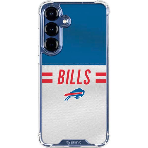 NFL Buffalo Bills White Striped Galaxy S25 Plus Clear Case