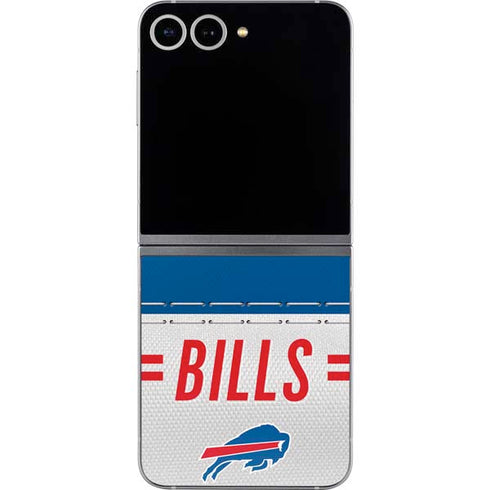 NFL Buffalo Bills White Striped Galaxy Z Flip6 Skin