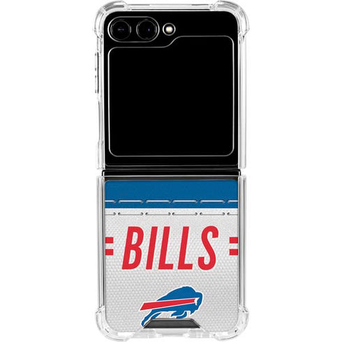 NFL Buffalo Bills White Striped Galaxy Z Flip6 Clear Case