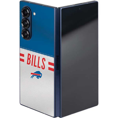 NFL Buffalo Bills White Striped Galaxy Z Fold6 Skin
