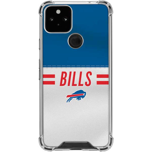 NFL Buffalo Bills White Striped Google Pixel 5 Clear Case