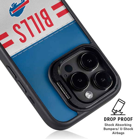NFL Buffalo Bills White Striped iPhone 14 Pro Max Kickstand Case