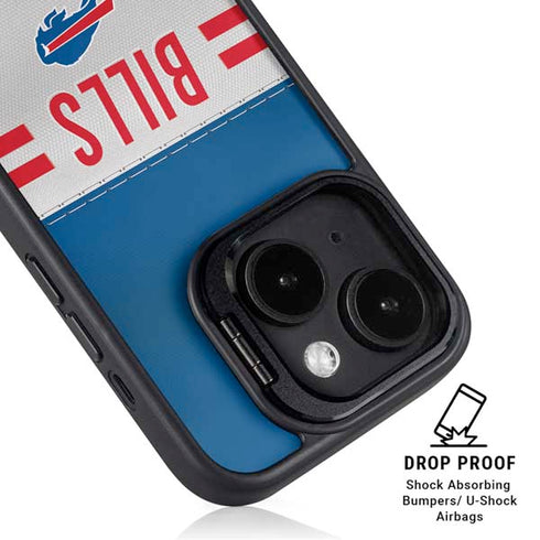 NFL Buffalo Bills White Striped iPhone 15 Kickstand Case