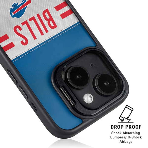 NFL Buffalo Bills White Striped iPhone 15 Plus Kickstand Case