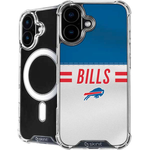 NFL Buffalo Bills White Striped iPhone 16 MagSafe Case