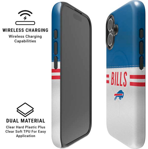 NFL Buffalo Bills White Striped iPhone 16 Magsafe Impact Case