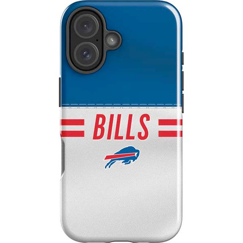 NFL Buffalo Bills White Striped iPhone 16 Plus Impact Case