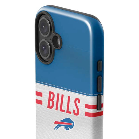 NFL Buffalo Bills White Striped iPhone 16 Plus Impact Case