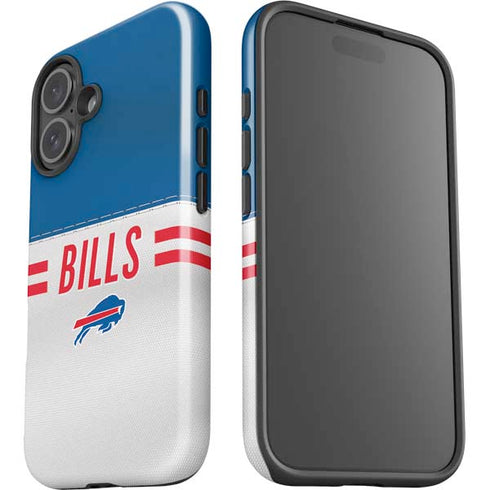 NFL Buffalo Bills White Striped iPhone 16 Plus Impact Case